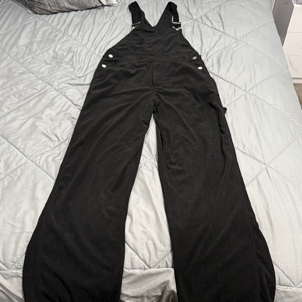 Fashion Nova Black Corduroy Overalls